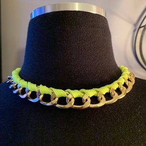 Unique Neon Green & Gold Necklace